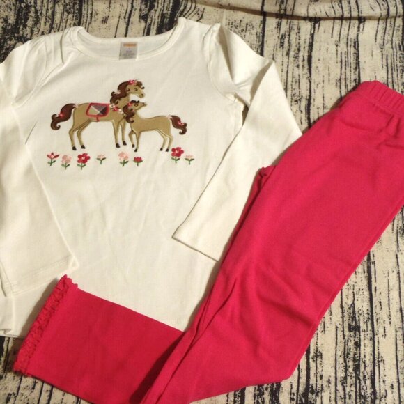 Gymboree Pony Club Size 7 Horse Shirt Pants Outfit NWT - Picture 2 of 3
